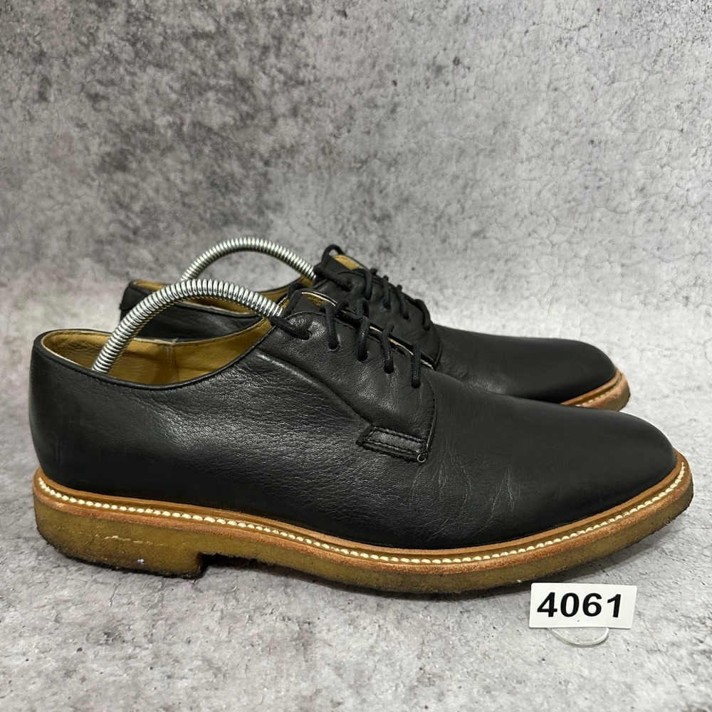 Frye James Derby Mens 10 Black Leather Crepe Sole Plain Toe Oxford Shoes 84608
